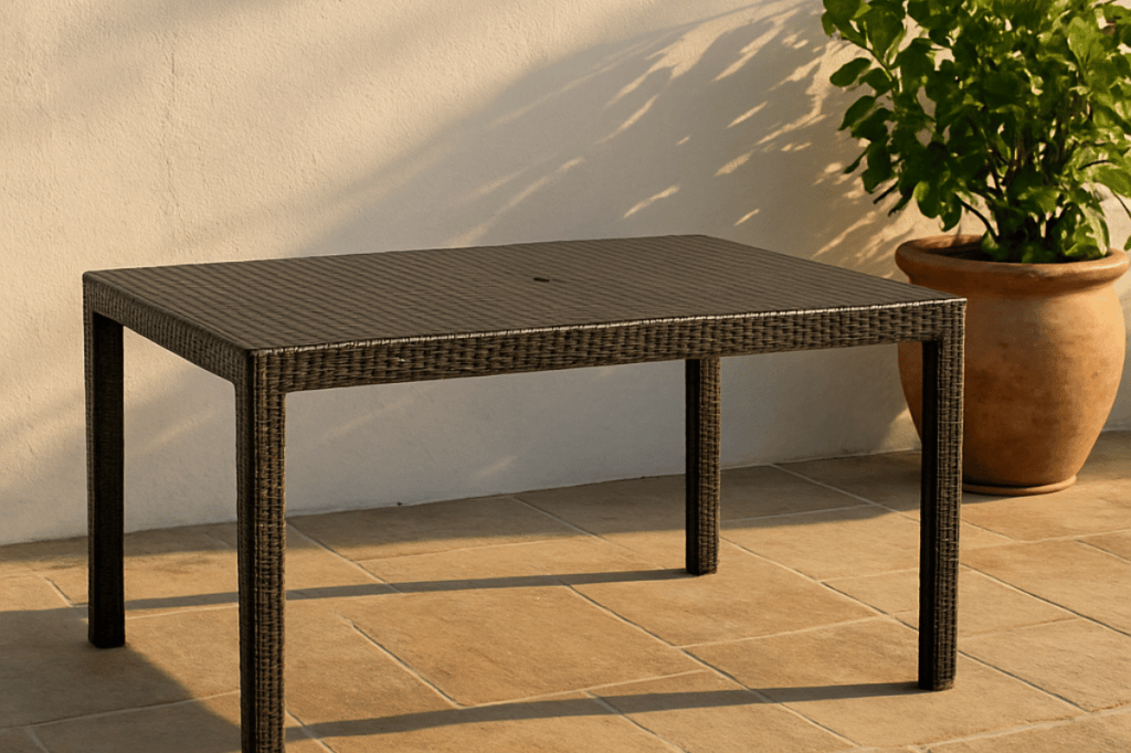 Mesa de jardín exterior resistente a la intemperie